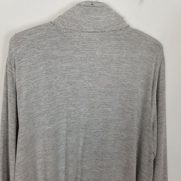 Chico's Weekends Women Full Zip Cardigan Size XL Gray striped Long Comfort - Picture 5 of 8